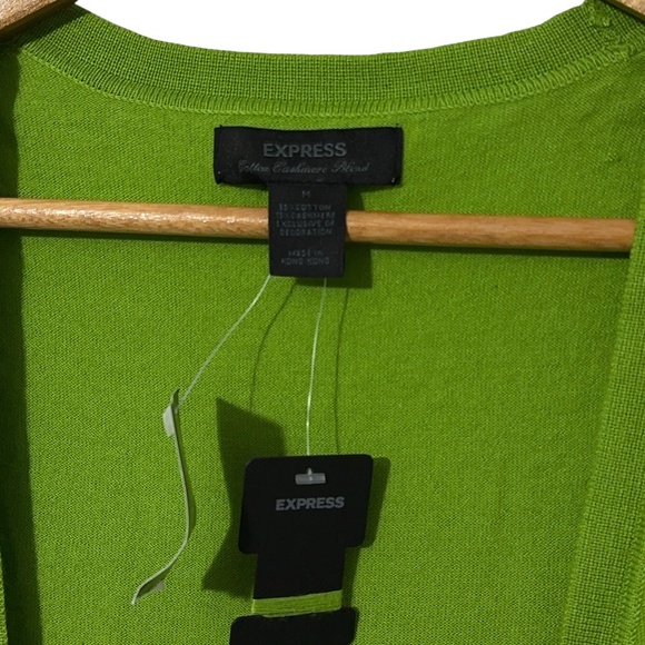 NWT Express Cotton Cashmere Blend Wrap Front Sweater Ribbon Belt Womens Size M - Picture 3 of 5